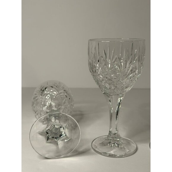 VTG Set of 3 Imperial Estate 24% Lead Crystal Clear MCM Wine Goblets Glasses - Picture 4 of 5